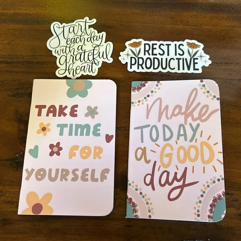 Maddie Green Design notebook and 2 stickers All NeW
